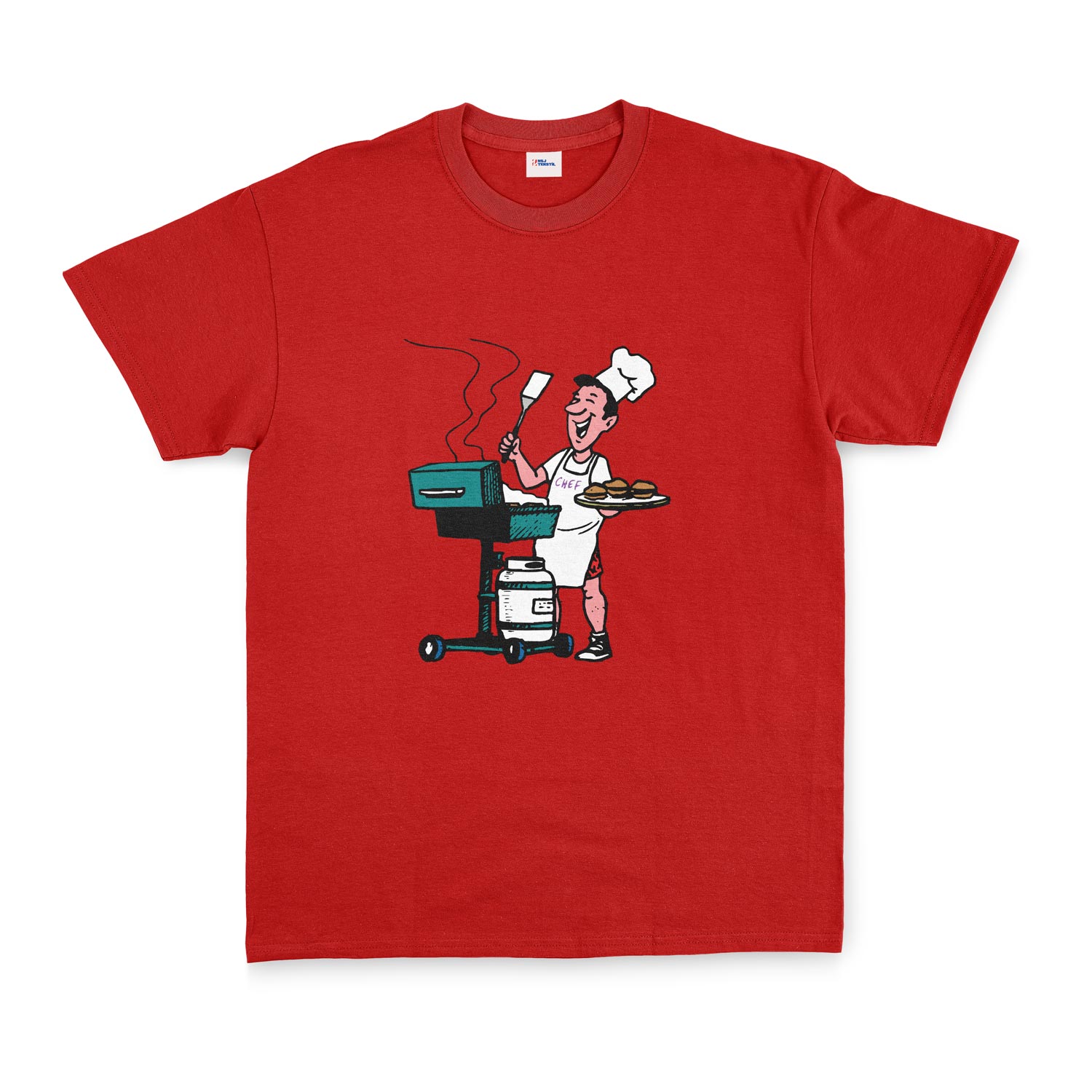 BBQ Chef Tişört S - Kırmızı