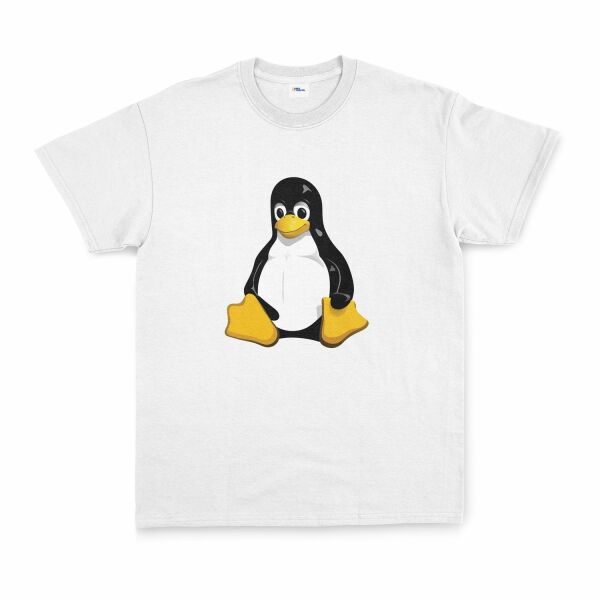 Linux Tux Tişört XL - Beyaz