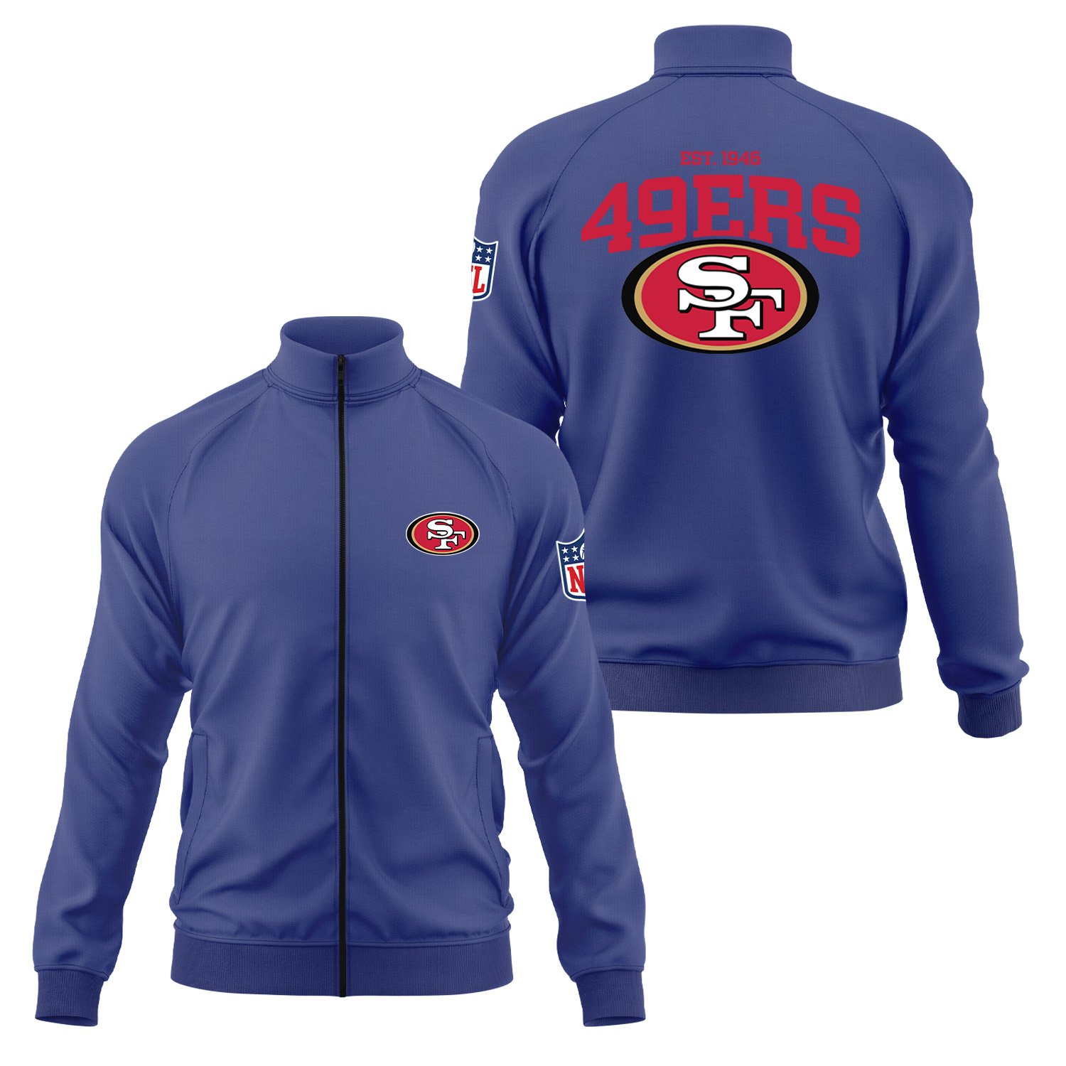 San Francisco 49ERS SE Fermuarlı Sweatshirt L - İndigo Mavisi