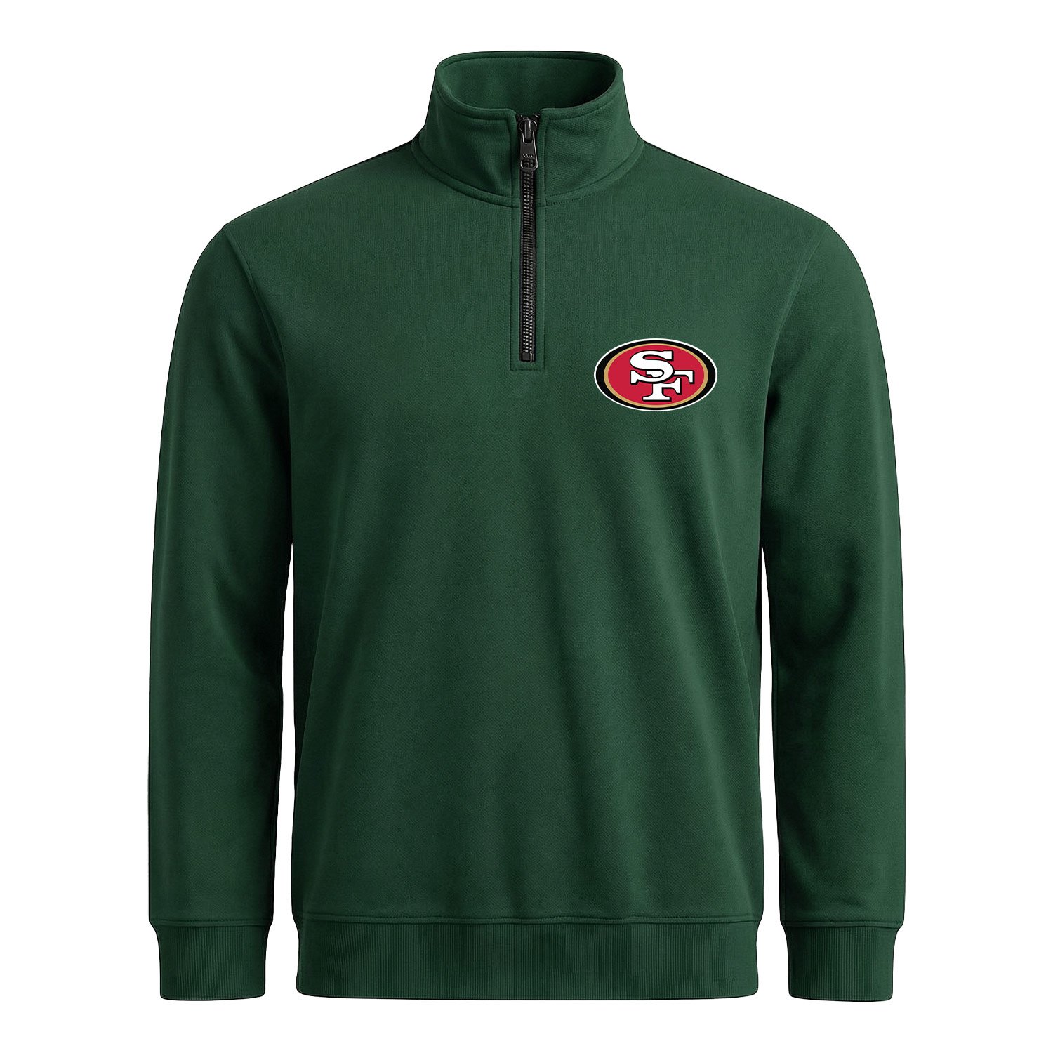 San Francisco 49ers Yarım Fermuarlı Sweatshirt S - Nefti Yeşili