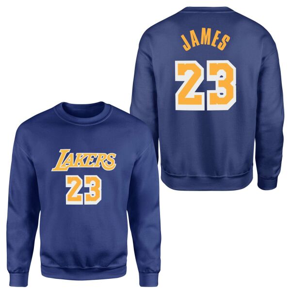 LeBron James 23 Lakers White Sweatshirt L - İndigo Mavisi