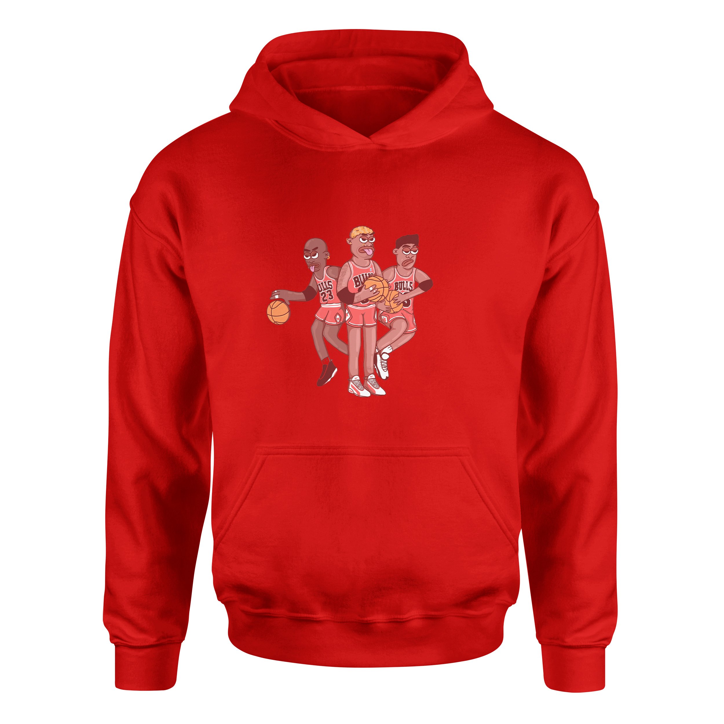 Jordan, Pippen, Rodman II Hoodie M - Kırmızı
