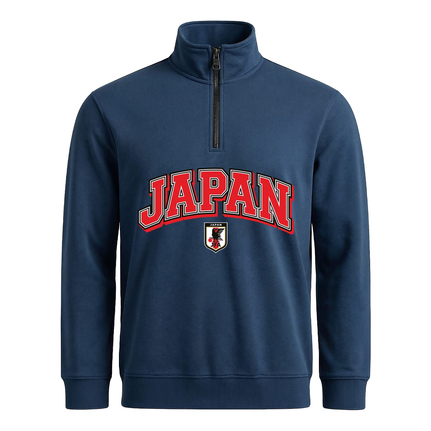Japonya 2026 Varsity Yarım Fermuarlı Sweatshirt XXL - İndigo Mavisi
