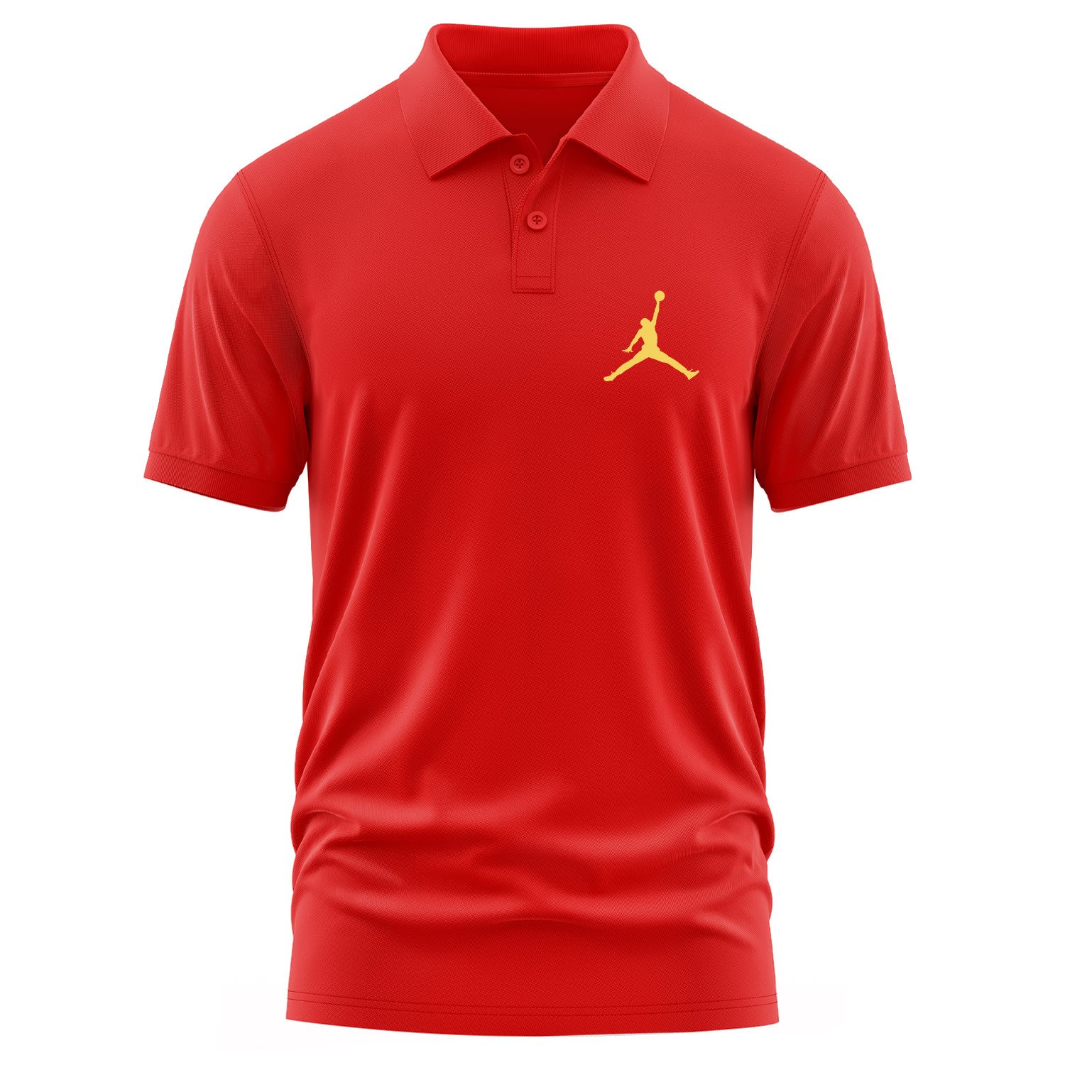 Air Jordan Gold Stroked Polo Tişört S - Kırmızı