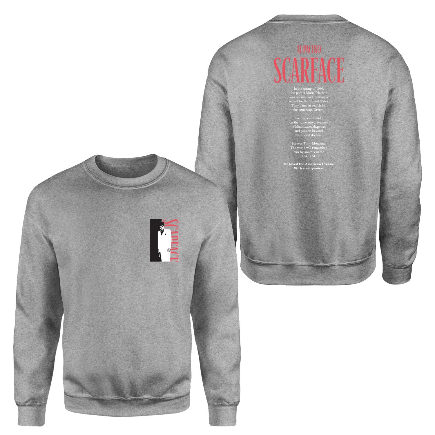 Scarface Al Pacino Sweatshirt M - Gri