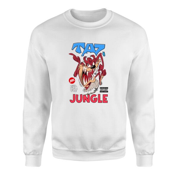 Taz The King of Jungle Sweatshirt M - Beyaz