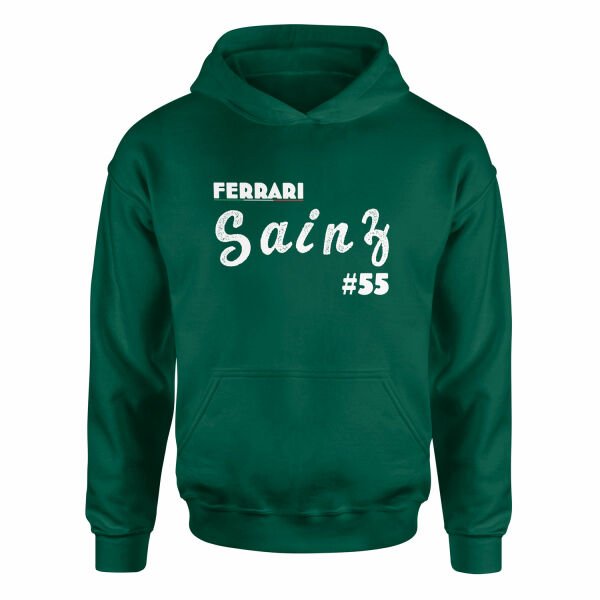 Carlos Sainz Cursive Illustration Hoodie S - Nefti Yeşili
