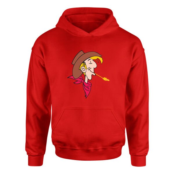 Lucky Luke Hoodie S - Kırmızı