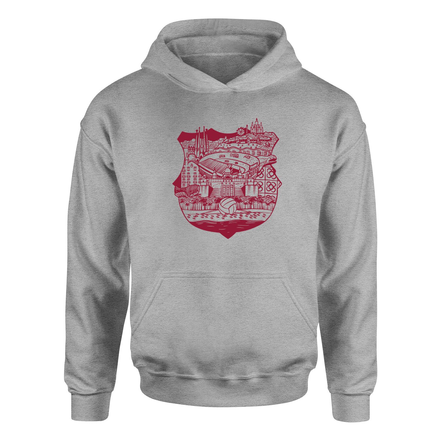 Barcelona City Hoodie L - Gri
