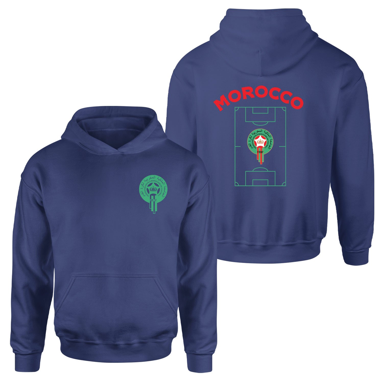 Fas Dünya Kupası 2026 Hoodie XXL - İndigo Mavisi