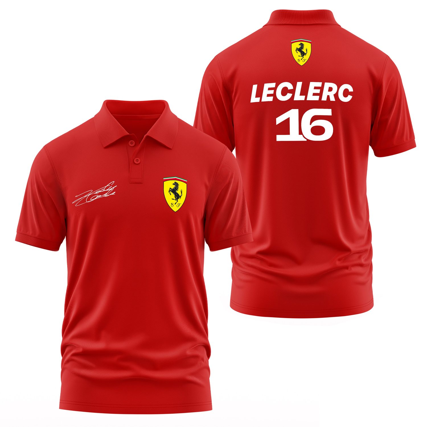 Charles Leclerc Basic SF Polo Tişört M - Kırmızı