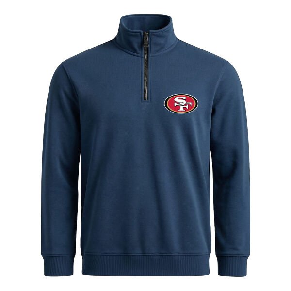 San Francisco 49ers Yarım Fermuarlı Sweatshirt M - İndigo Mavisi
