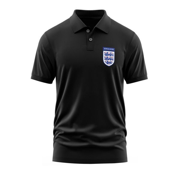 İngiltere Three Lions Polo Tişört L - Siyah