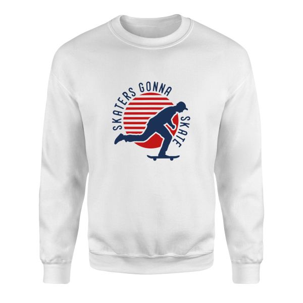 Skaters Gonna Skate Sweatshirt S - Beyaz