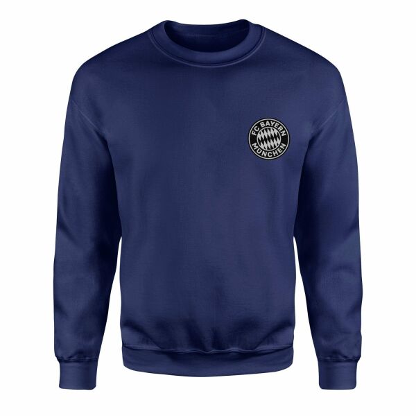 Bayern Münih Rekordmeister Muted Black Sweatshirt S - İndigo Mavisi
