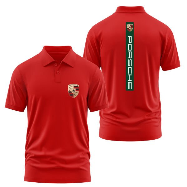 Porsche V Graphic Irish Green Polo Tişört L - Kırmızı