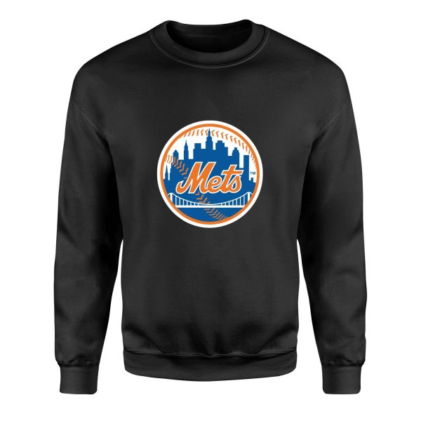 New York METS Baseball Sweatshirt M - Siyah