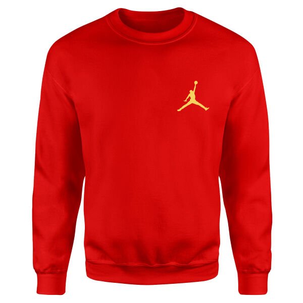 Air Jordan Gold Stroked Sweatshirt M - Kırmızı