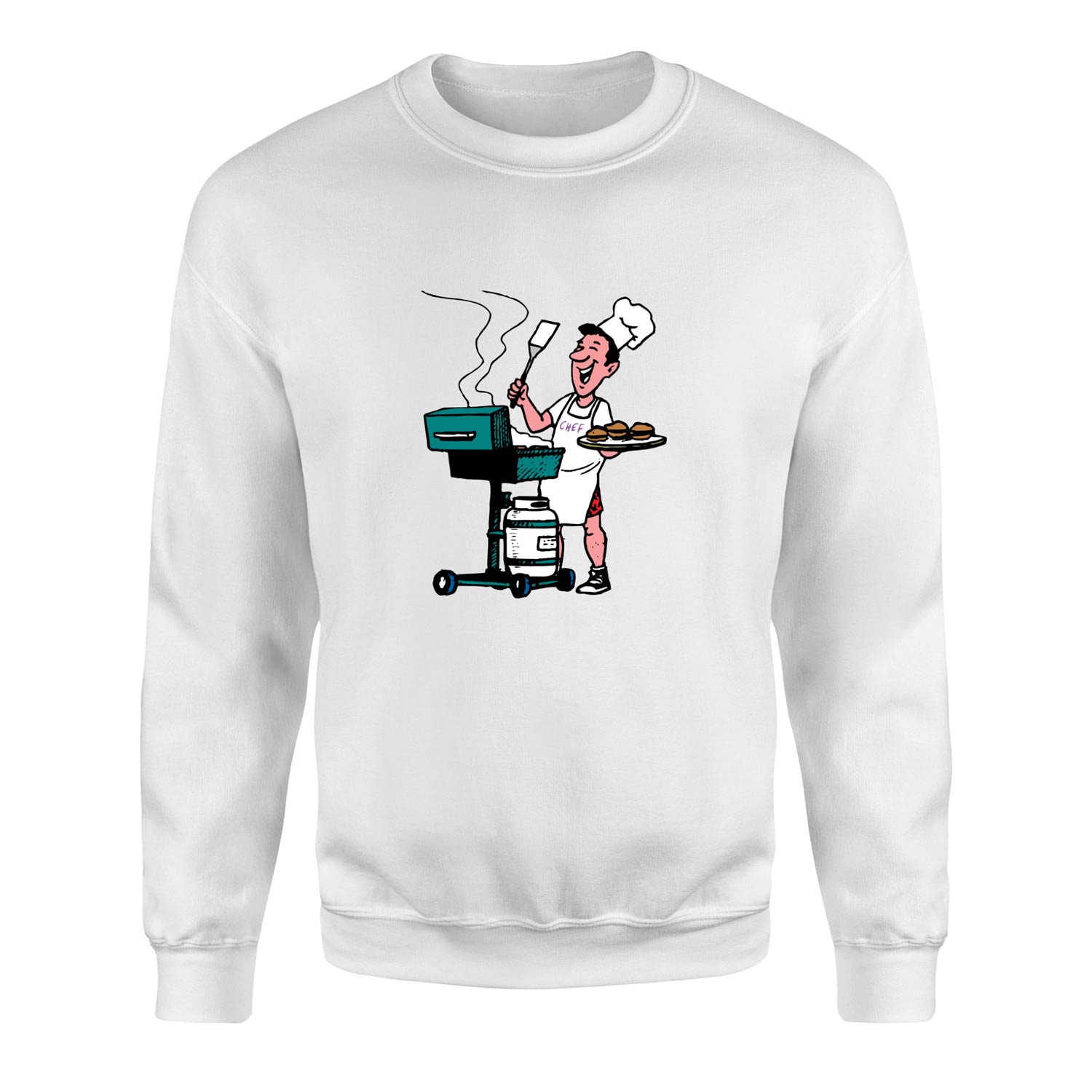 BBQ Chef Sweatshirt S - Beyaz