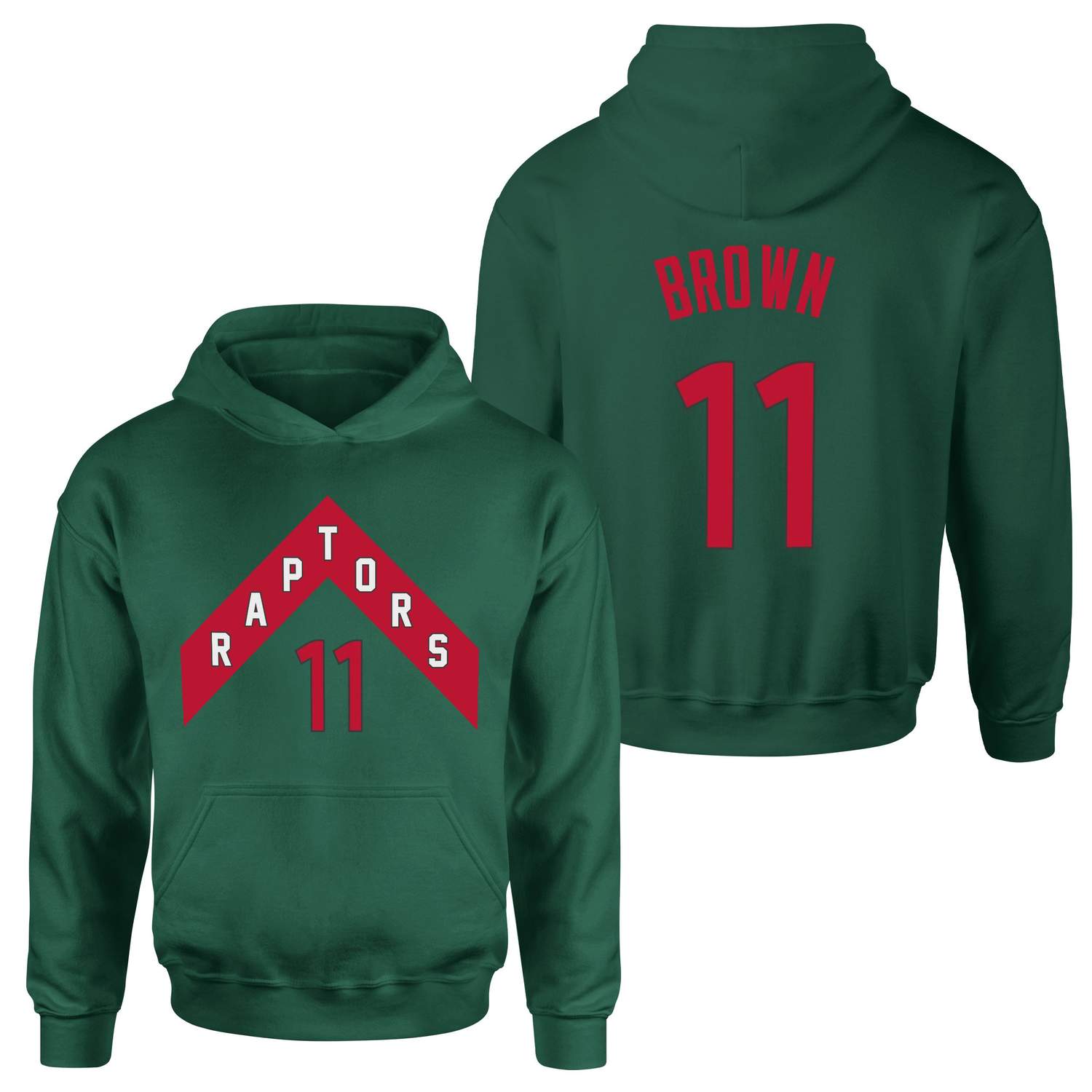 Bruce Brown 11 Raptors Jersey Hoodie S - Nefti Yeşili