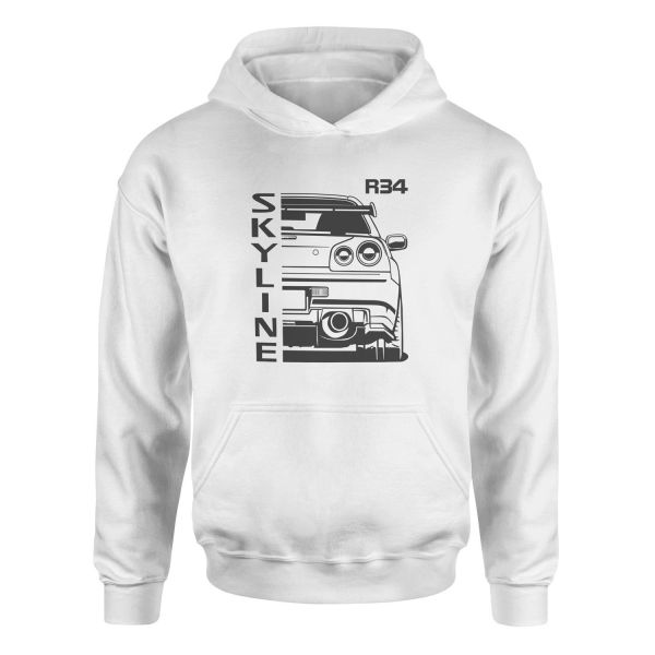 R34 Skyline Hoodie M - Beyaz