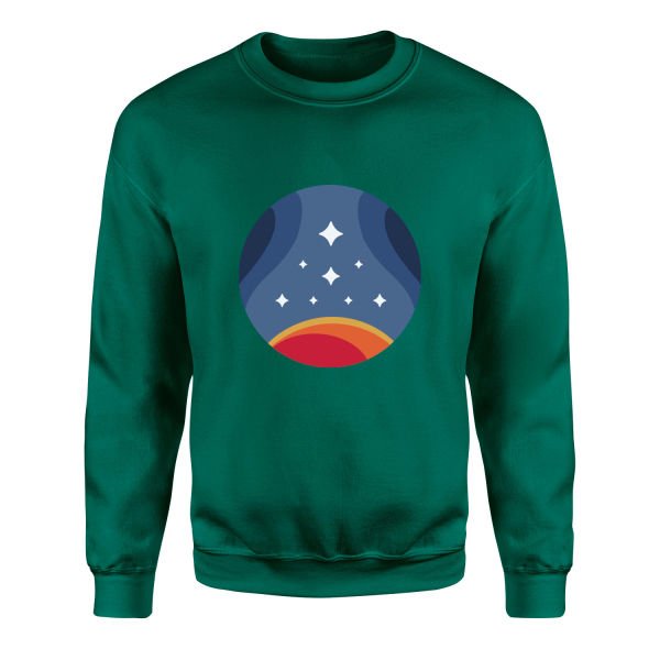 Starfield Constellation Sweatshirt XL - Nefti Yeşili
