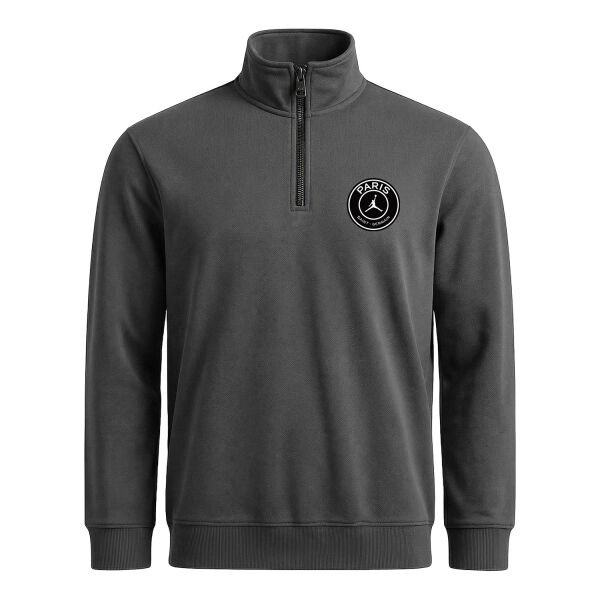 PSG X Air Jordan Yarım Fermuarlı Sweatshirt M - Füme