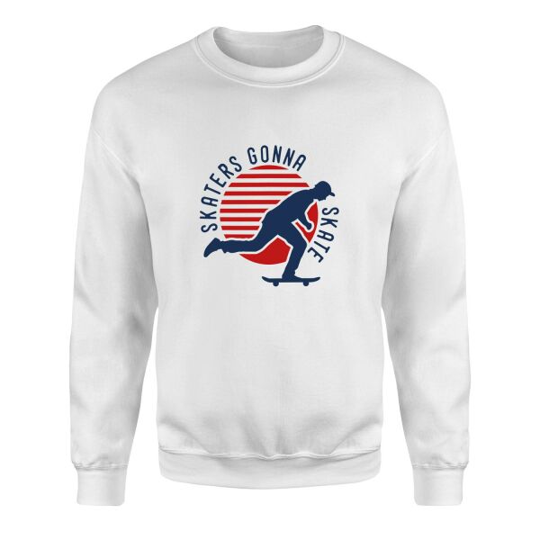 Skaters Gonna Skate Sweatshirt XL - Beyaz