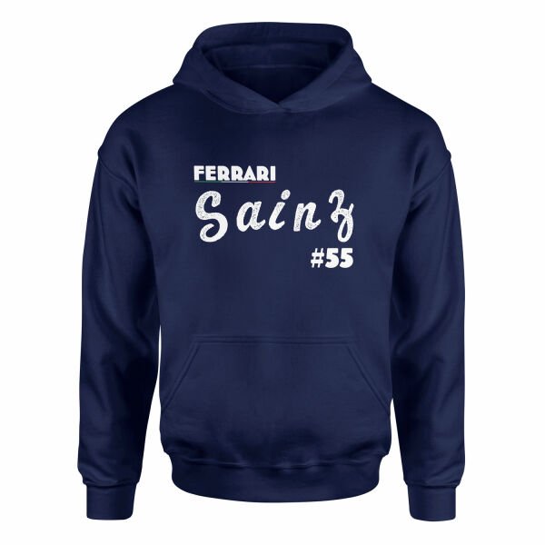 Carlos Sainz Cursive Illustration Hoodie S - İndigo Mavisi