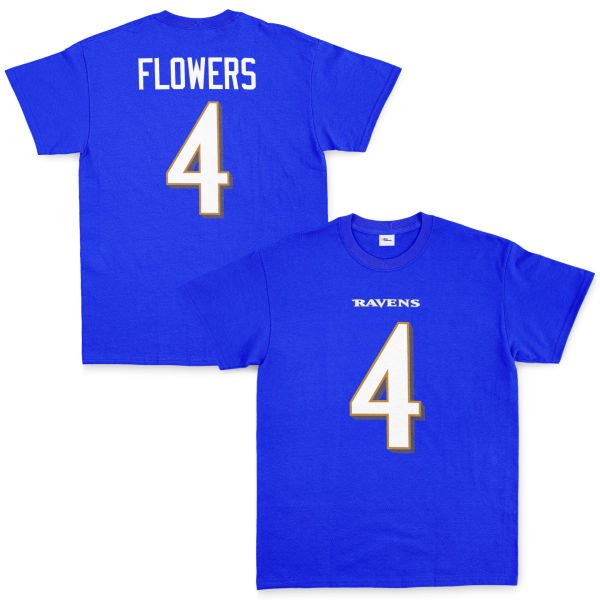 Zay Flowers Baltimore Ravens Tişört XXL - Mavi