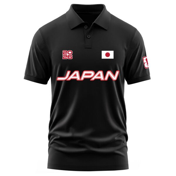 Japonya 2026 Polo Tişört S - Siyah