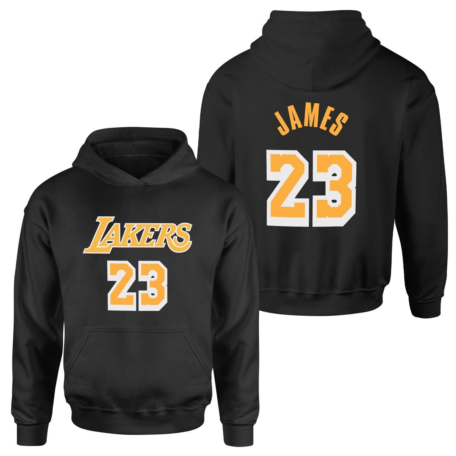 LeBron James 23 Lakers White Hoodie L - Siyah
