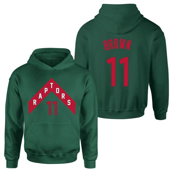 Bruce Brown 11 Raptors Jersey Hoodie M - Nefti Yeşili