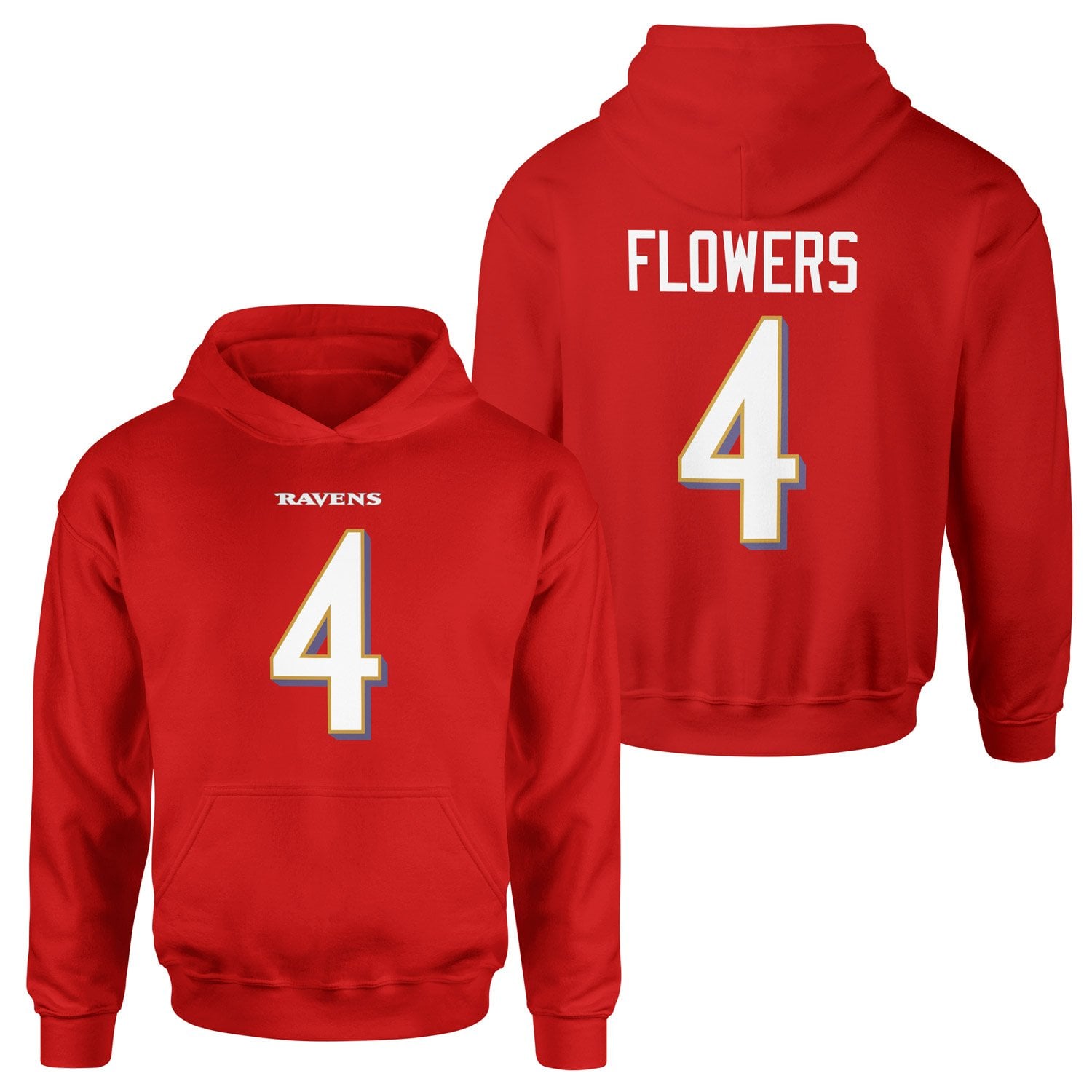 Zay Flowers Baltimore Ravens Hoodie M - Kırmızı