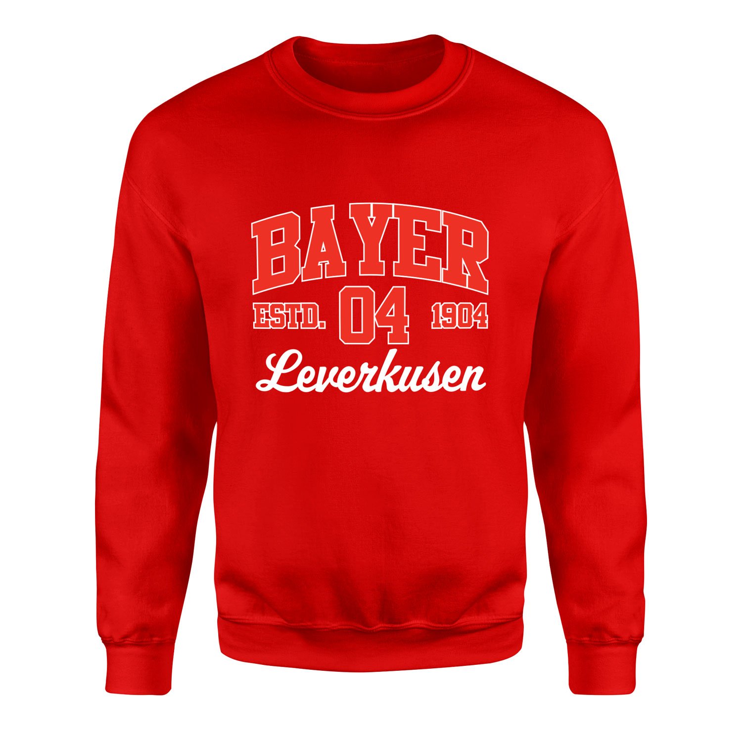Bayer 04 Leverkusen 04 ESTD. 1904 Sweatshirt M - Kırmızı