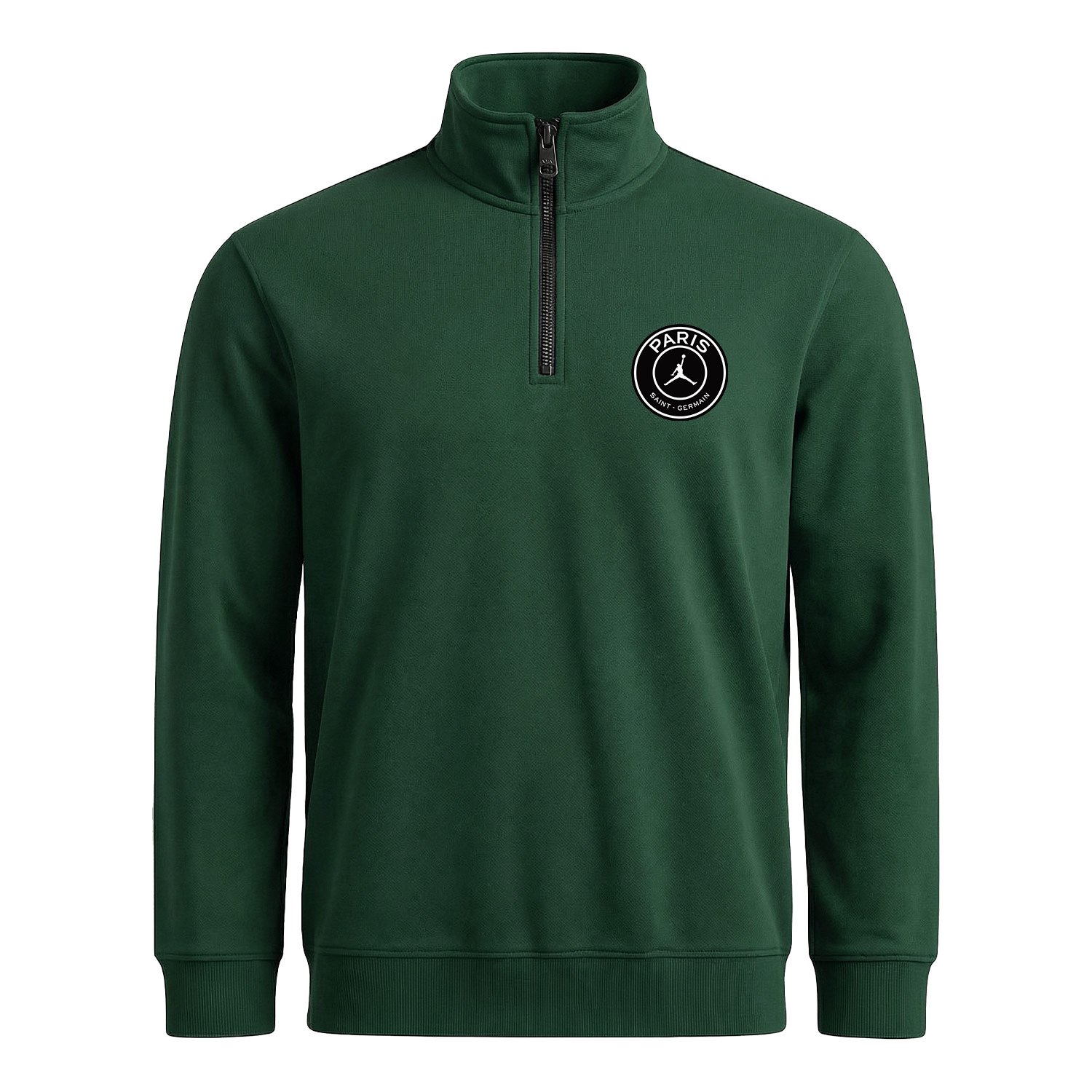 PSG X Air Jordan Yarım Fermuarlı Sweatshirt M - Nefti Yeşili