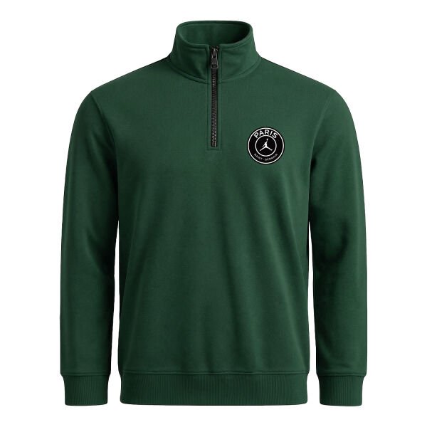 PSG X Air Jordan Yarım Fermuarlı Sweatshirt L - Nefti Yeşili