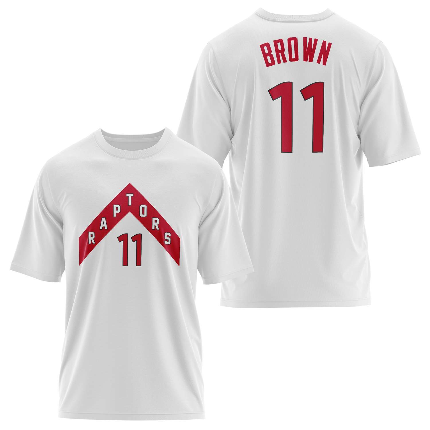 Bruce Brown 11 Raptors Jersey Oversize Tişört L - Beyaz