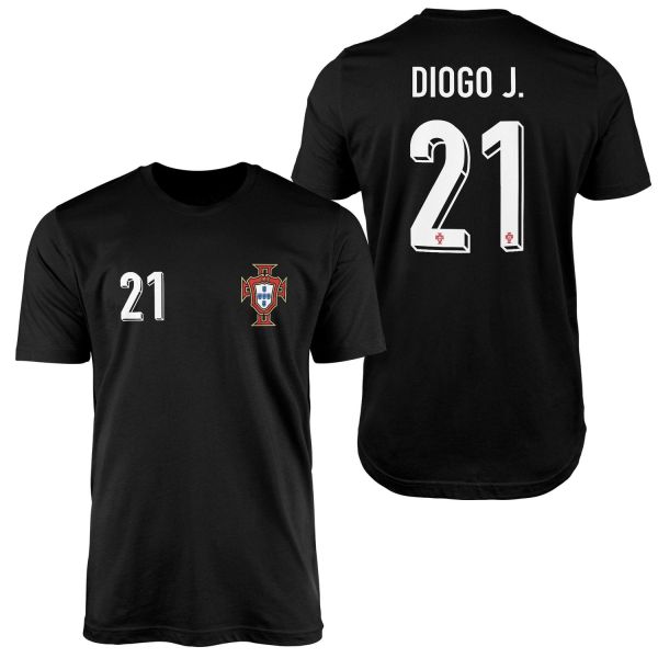 Diogo Jota | Portekiz 24 Forma Tişört S - Siyah
