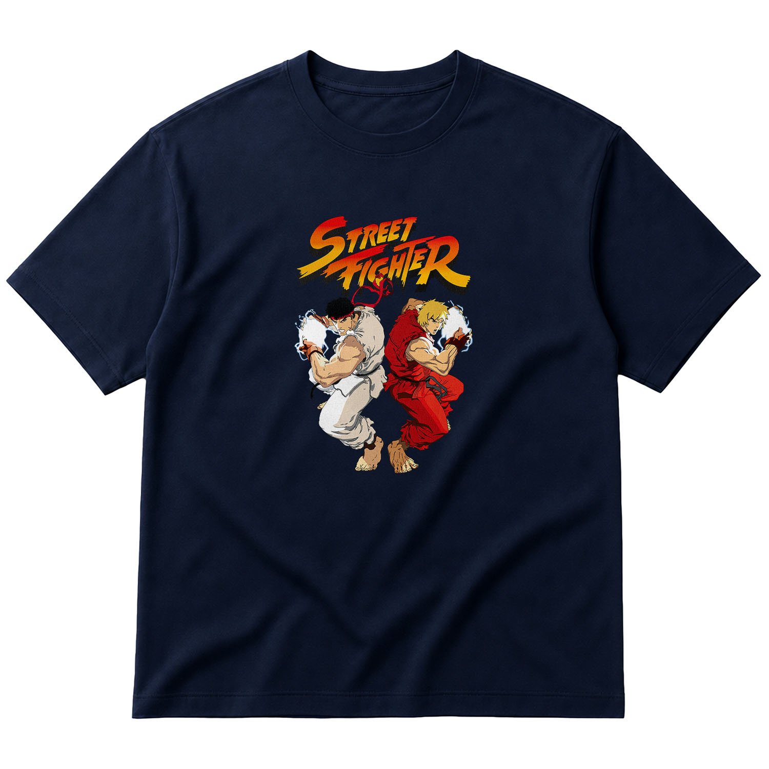 Street Fighter Oversize Tişört M - İndigo Mavisi