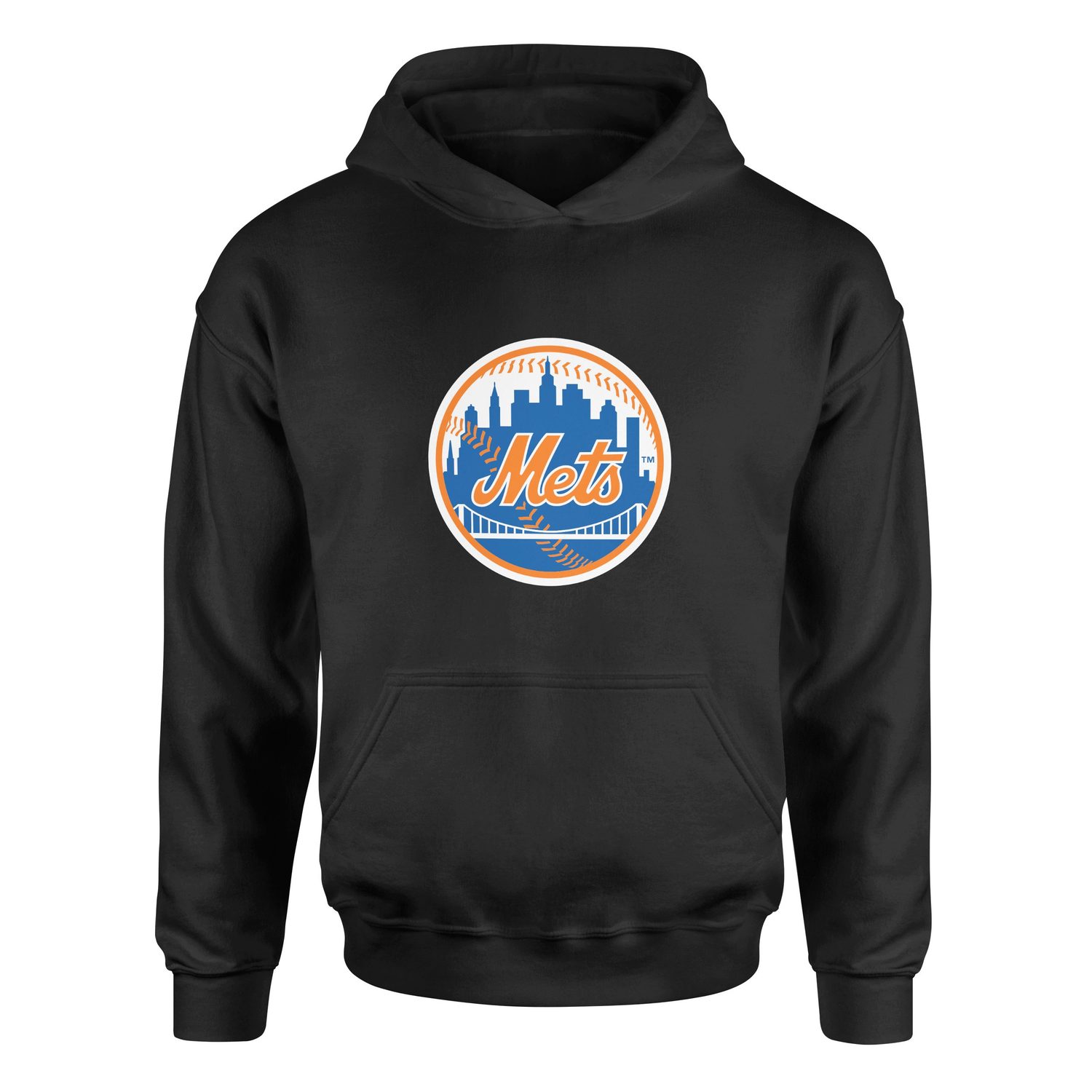 New York METS Baseball Hoodie M - Siyah
