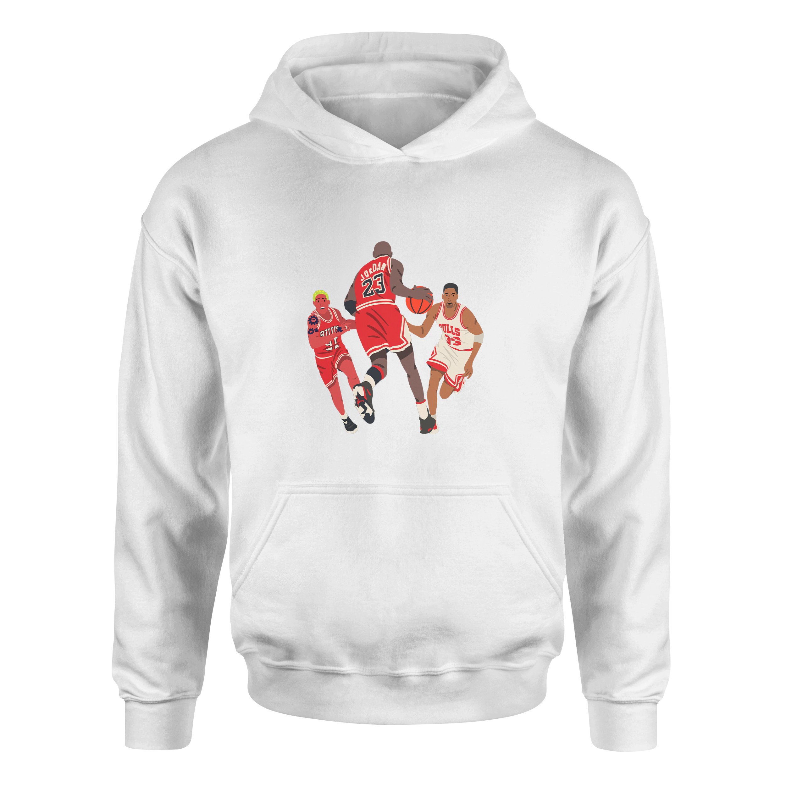 Jordan, Pippen, Rodman Hoodie XL - Beyaz