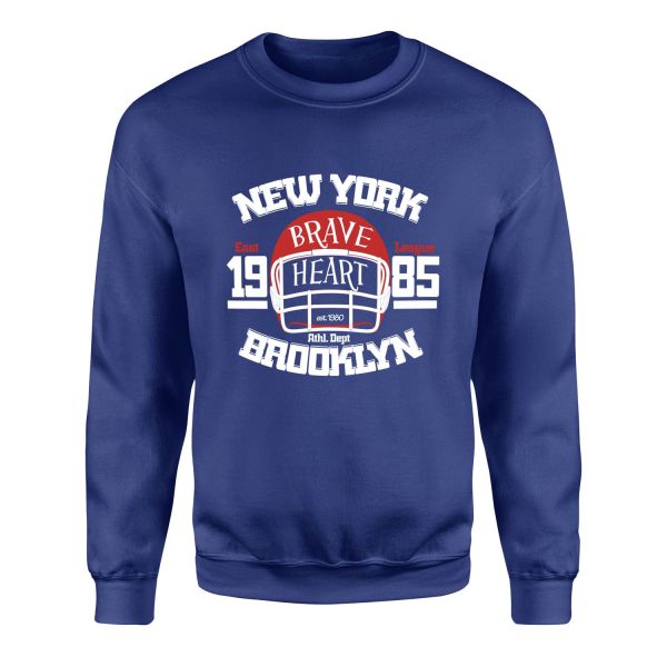 New York Brave Hart BKLYN Sweatshirt XL - İndigo Mavisi