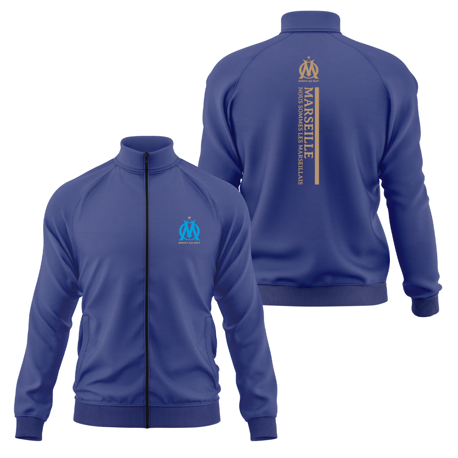 Olympique Marseille Fermuarlı Sweatshirt M - İndigo Mavisi