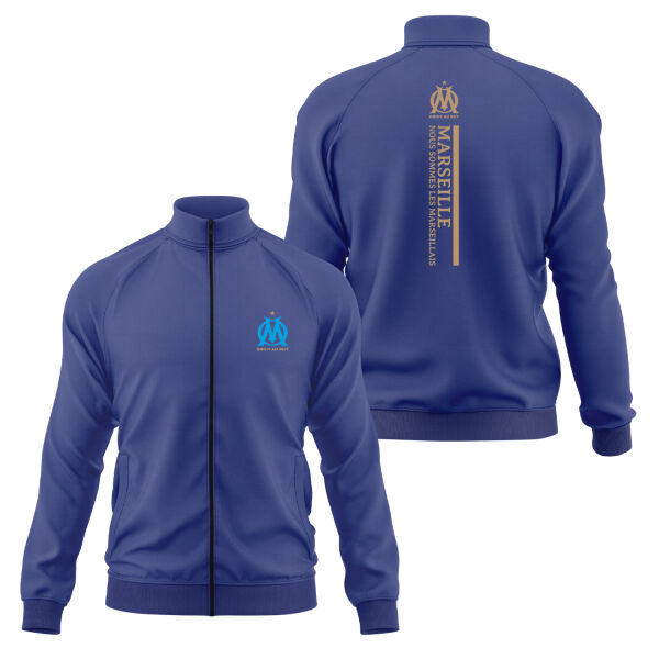 Olympique Marseille Fermuarlı Sweatshirt M - İndigo Mavisi