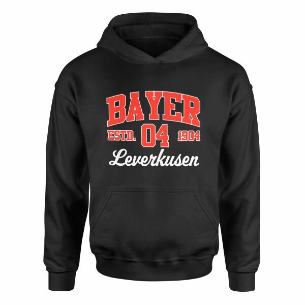 Bayer 04 Leverkusen 04 ESTD. 1904 Hoodie S - Siyah