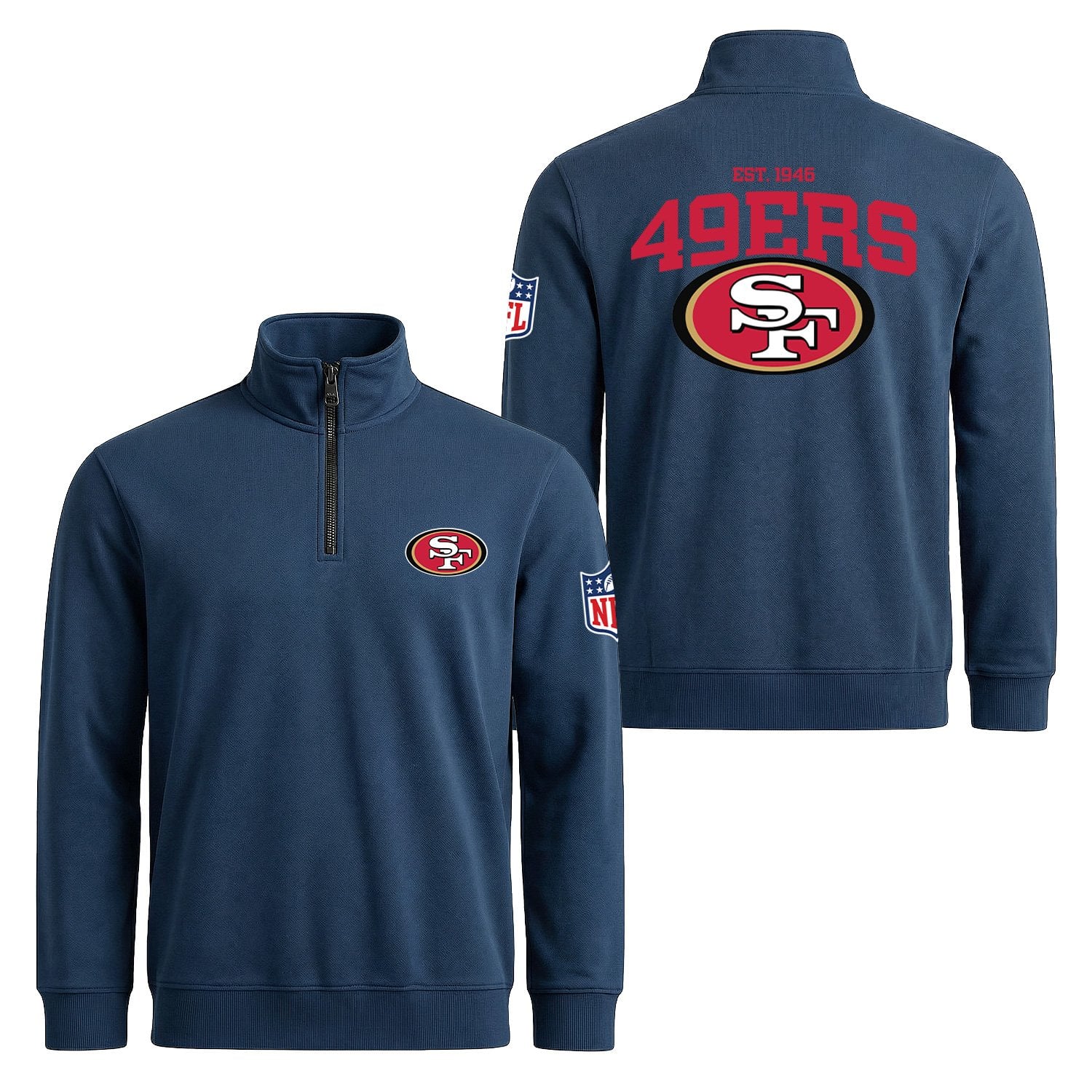 San Francisco 49ERS SE Yarım Fermuarlı Sweatshirt S - İndigo Mavisi