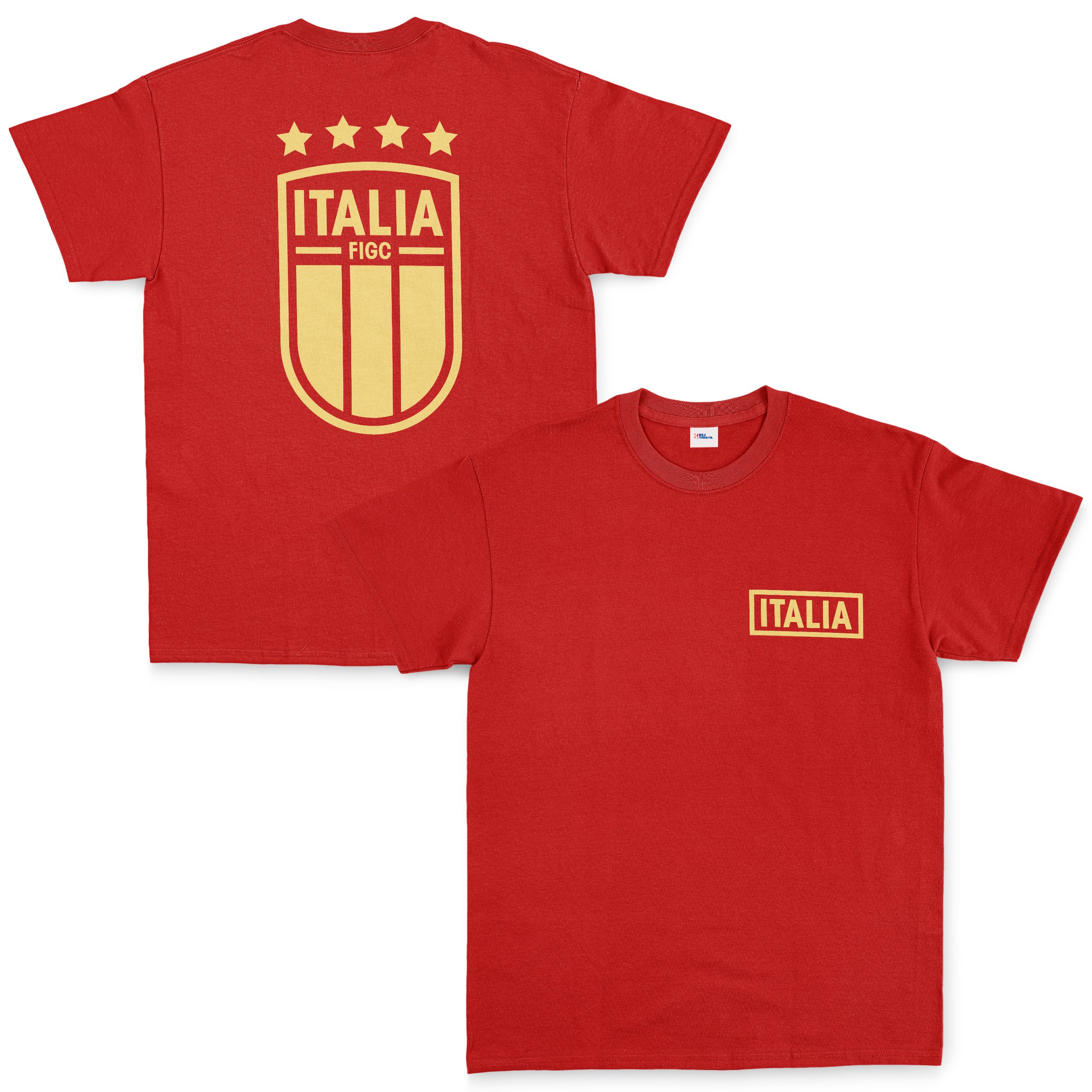İtalya Futbol Takımı Gold Edition Tişört XL - Kırmızı
