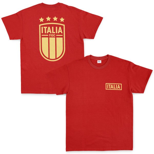 İtalya Futbol Takımı Gold Edition Tişört XL - Kırmızı