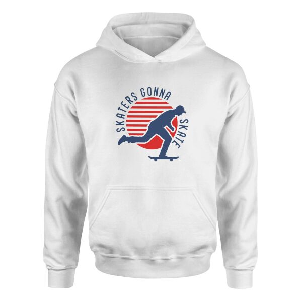 Skaters Gonna Skate Hoodie S - Beyaz
